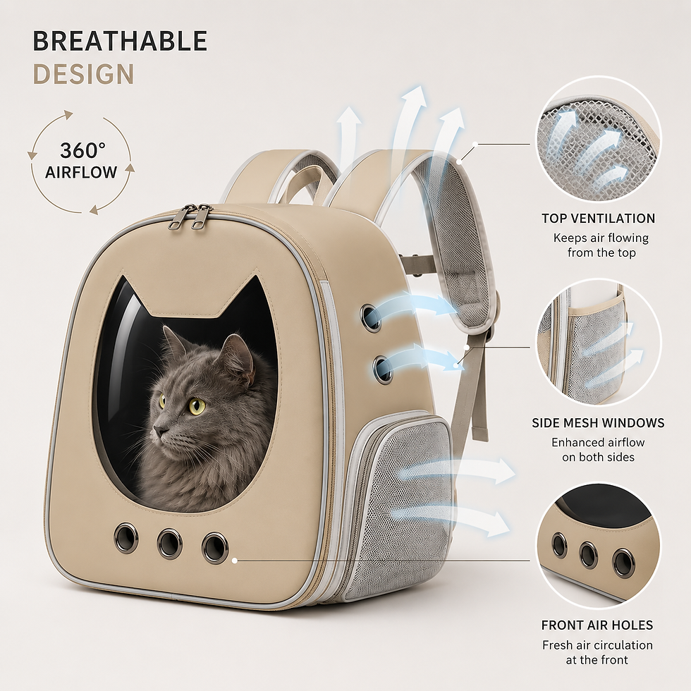 Thumbnail: WhiskerNest Backpack - Premium Cat Travel Backpack