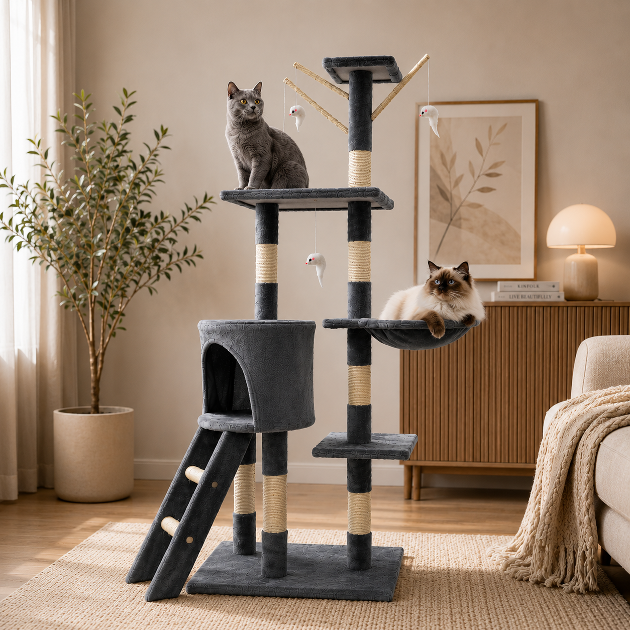 Premium Multi-Level Playground for Curious Indoor Cats