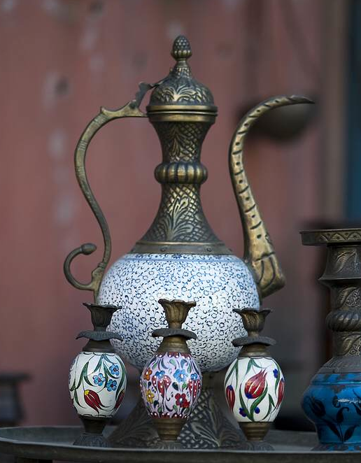 GOLDEN HORN TURKISH CERAMIC IBRIK, 30 cm