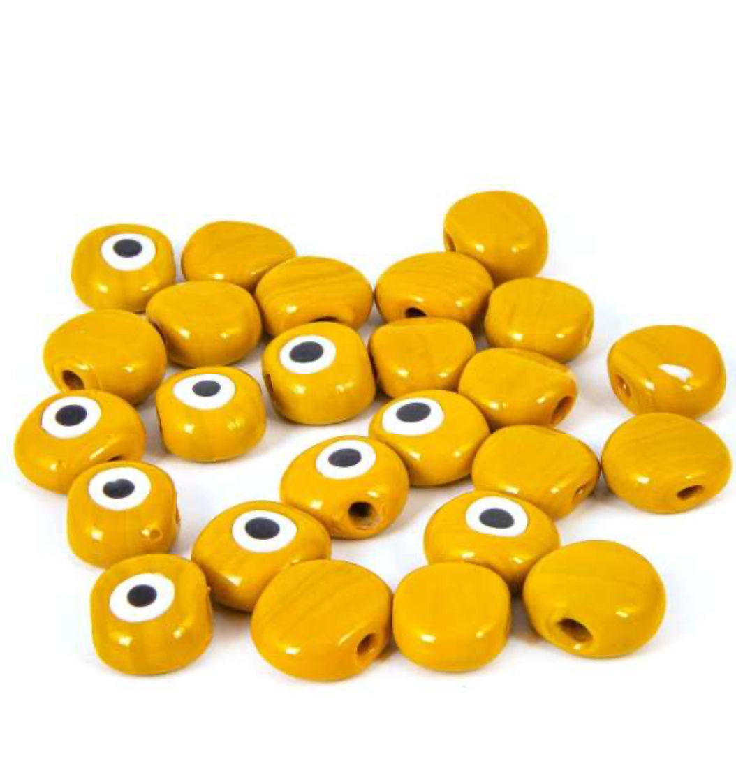 100x HANDMADE ORANGE BEAD