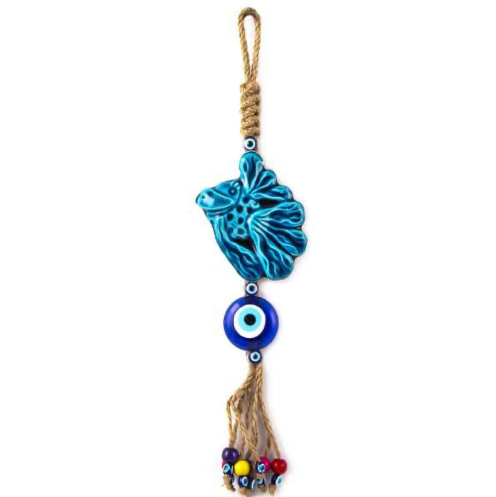 الصورة المصغرة: 15x ASSORTED CERAMIC EVIL EYE WALL HANGING