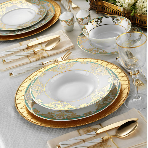 83 PIECES EXCLUSIVE TURKISH PORCELAIN DINNERWARE GrandBazaar Shopping