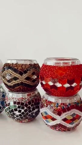Thumbnail: 3x MOSAIC CANDLE HOLDER SET