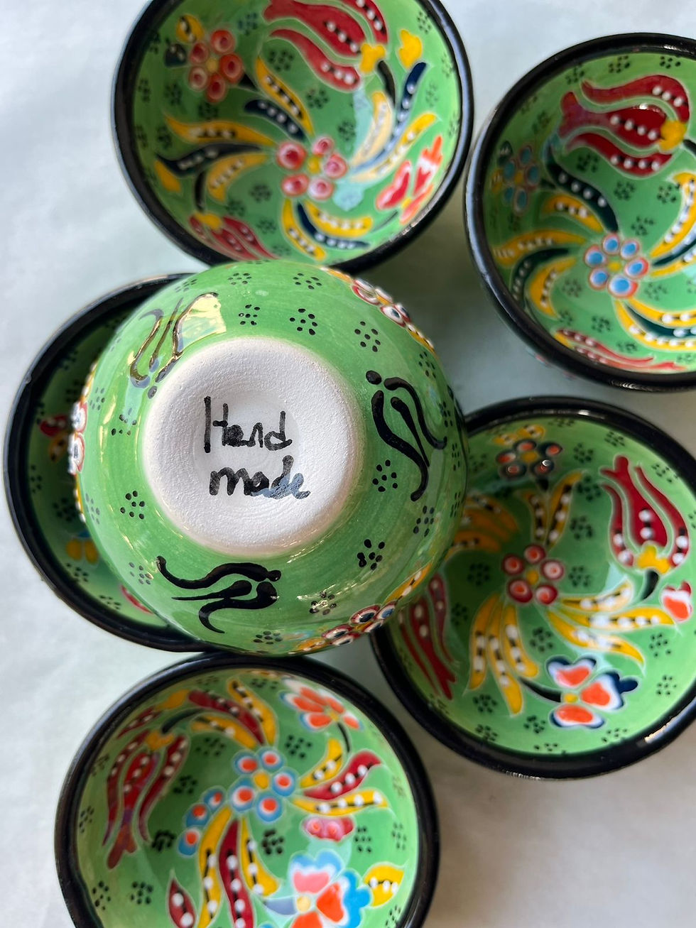 Thumbnail: 6x TURKISH CERAMIC BOWL SET, 5 cm (1.9")