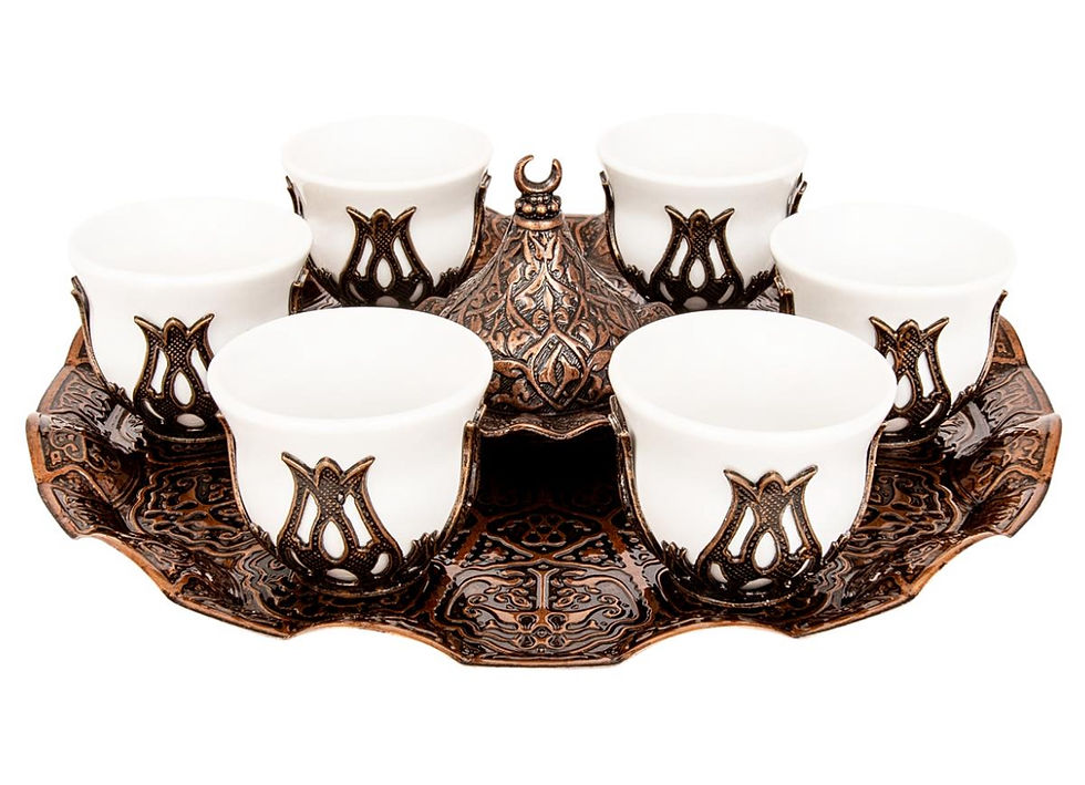 10x TURKISH COFFEE SET OF SIX, MIRRA SET, COPPER