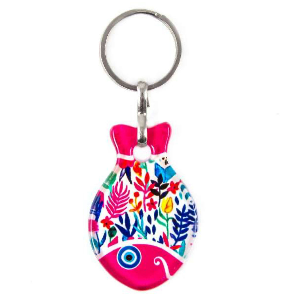 الصورة المصغرة: 20X ASSORTED FISH GLASS KEY CHAIN