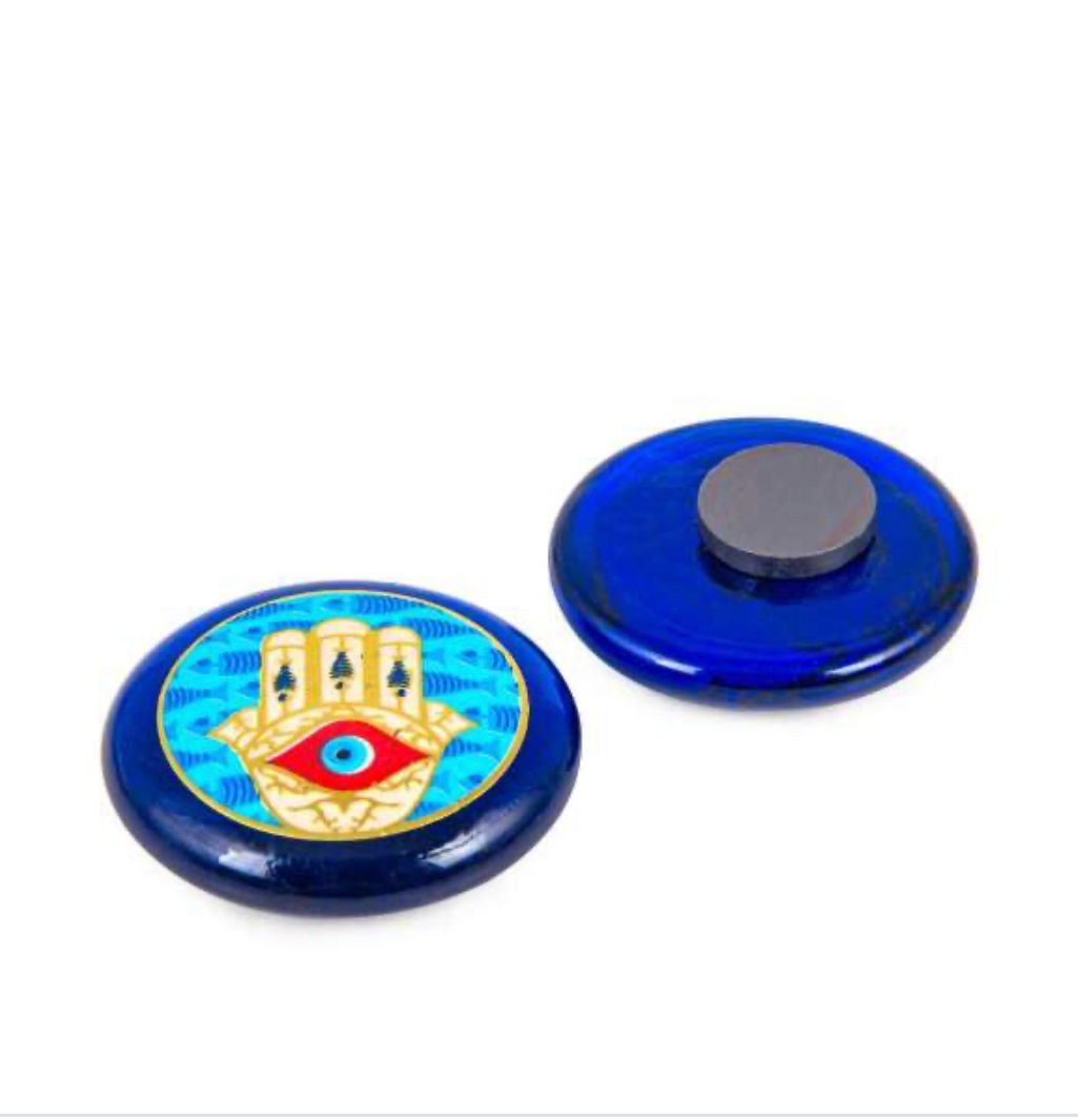 24x HANDMADE GLASS EVIL EYE MAGNET
