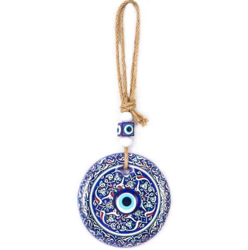 الصورة المصغرة: 15x ASSORTED EVIL EYE WALL HANGING MACRAME, NO: 4