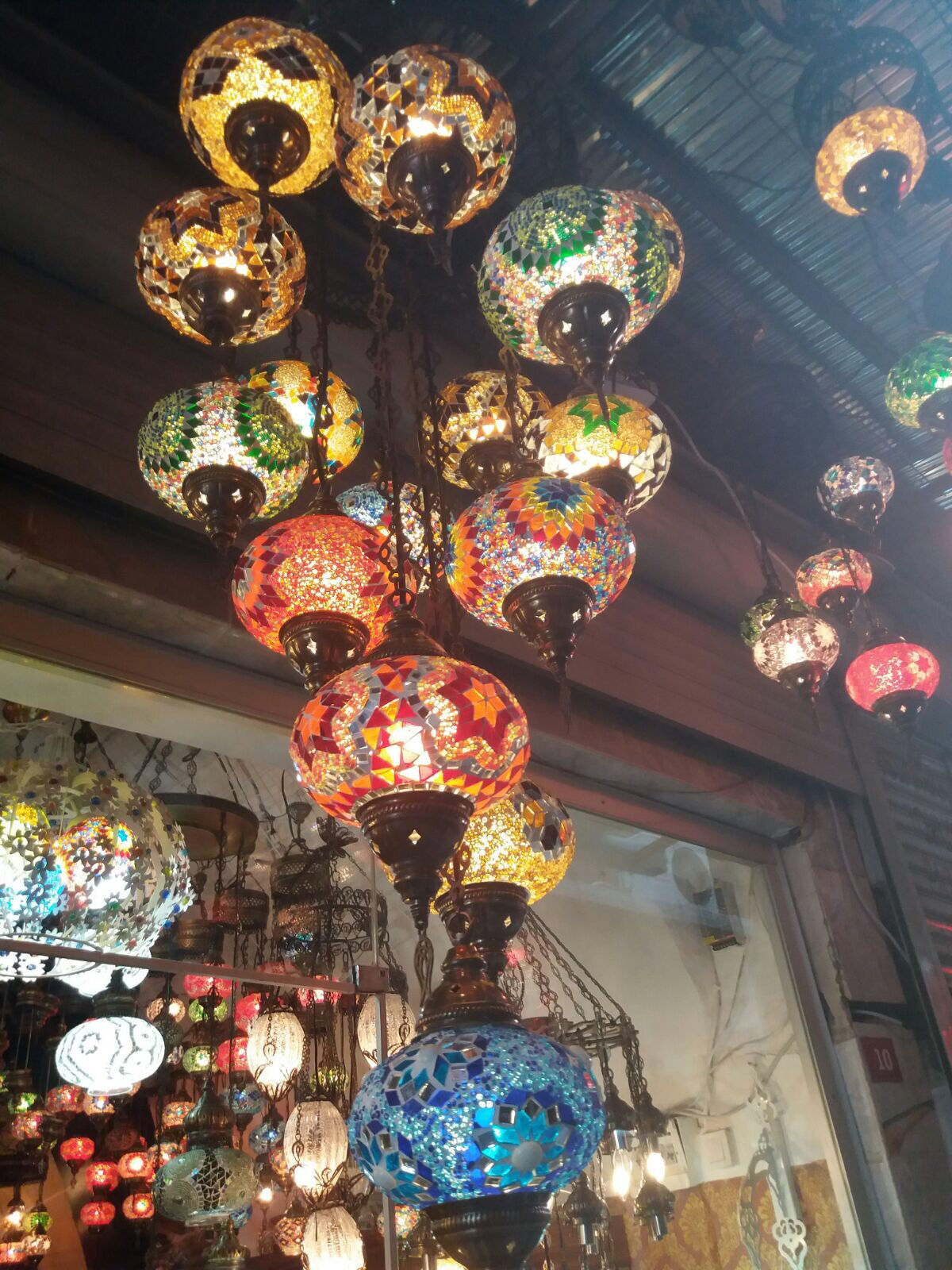 ثريا موزاييك 11 لمبة ، رقم 2 (حجم الكرة الأرضية: 12 سم / 4.7 بوصة)