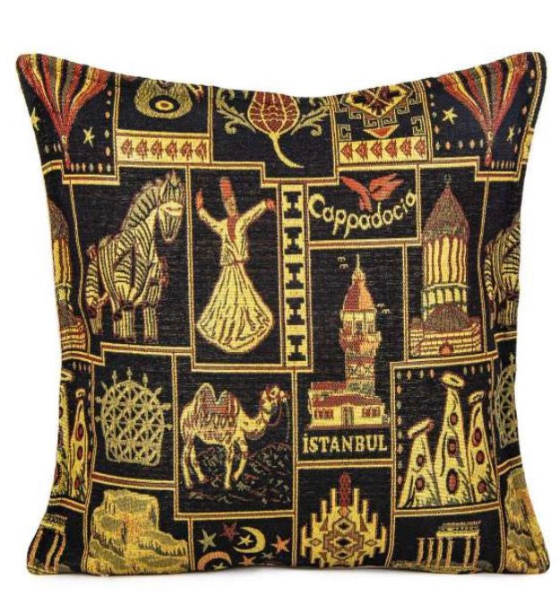 10x CAPPADOCIA KILIM PILLOW, BLACK