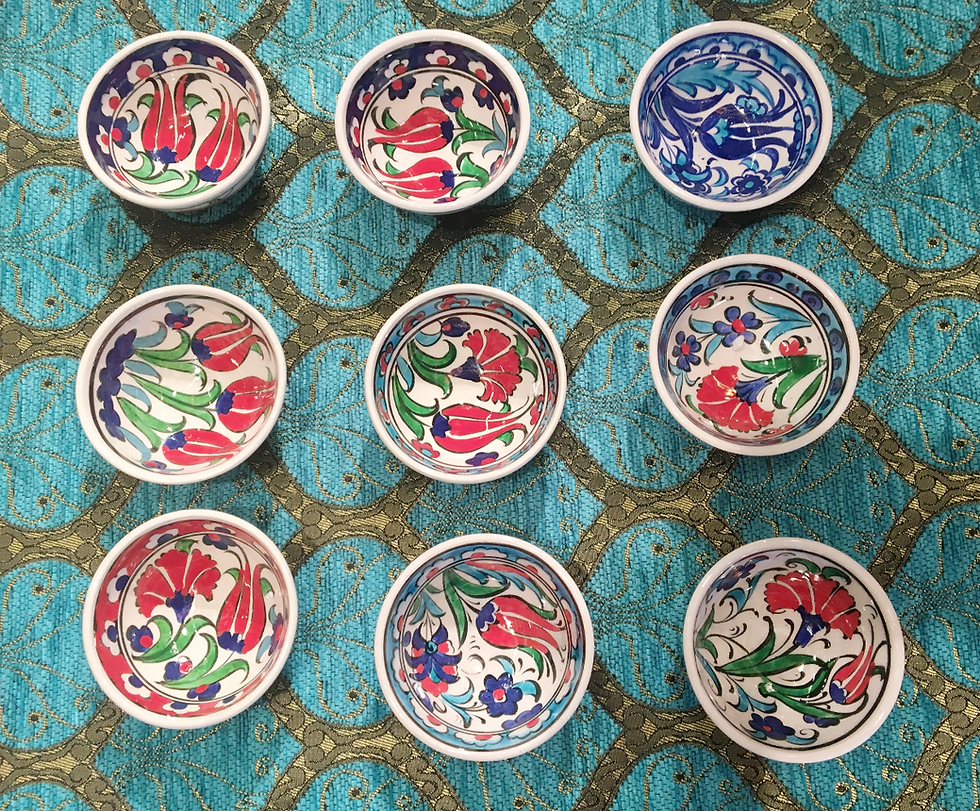 Thumbnail: IZNIK CERAMIC MEZE BOWL SET OF NINE, 5 cm