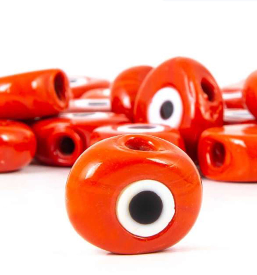 100x HANDMADE ORANGE BEAD, 100 PIECES