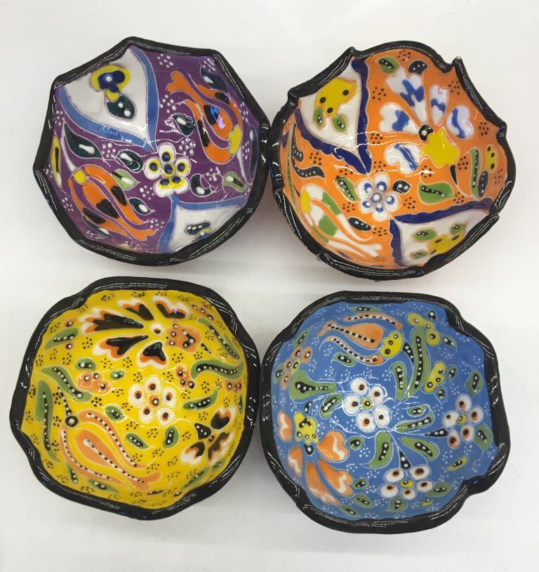 الصورة المصغرة: طقم صحن سيراميك تركي مكعب من أربعة ، 5 سم