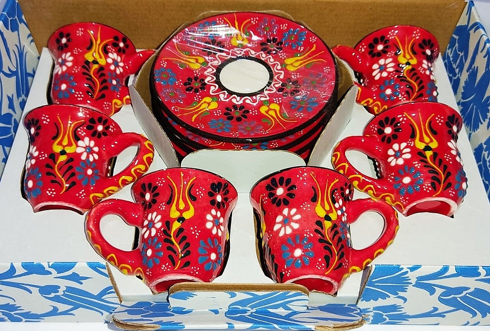 Thumbnail: 10x TURKISH CERAMIC COFFEE SET FOR SIX, STYLE 002