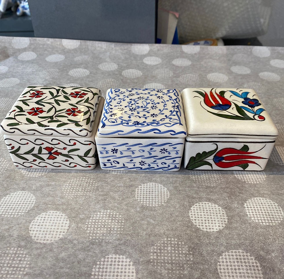 10x ASSORTED TURKISH CERAMIC JEWELRY BOX