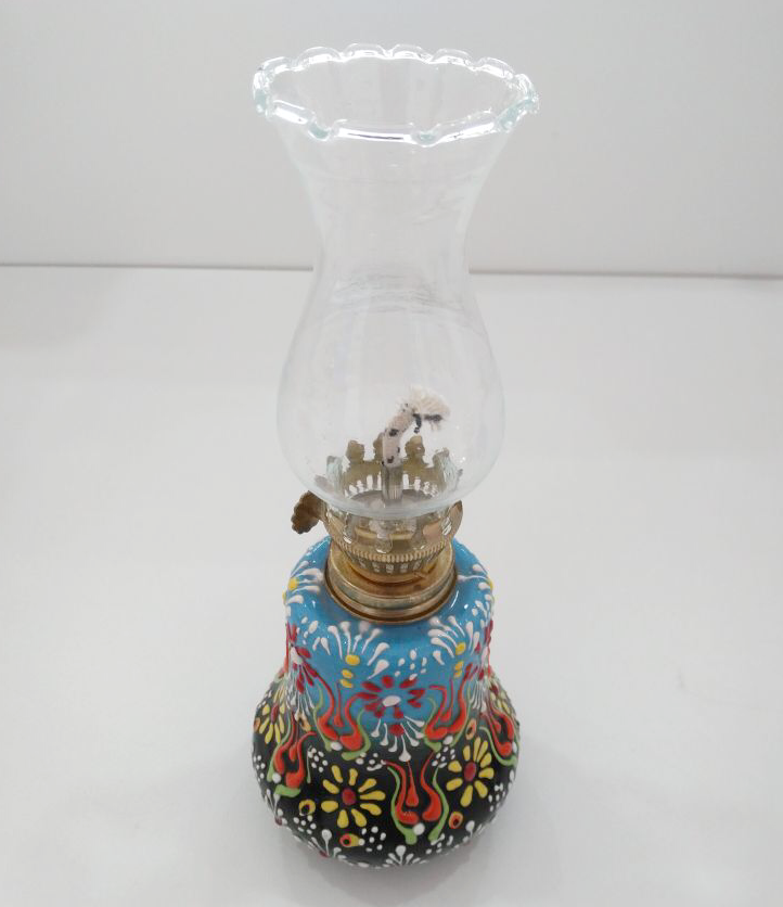 LÁMPARA DE GAS CERÁMICA TURCA HECHA A MANO, 002