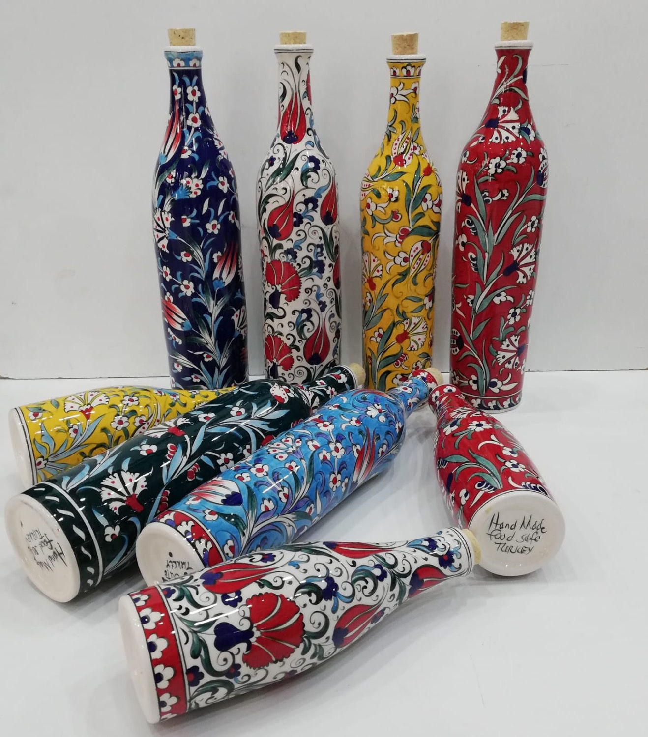 10x زجاجة زيت زيتون سيراميك تركي كبير ، متنوعة