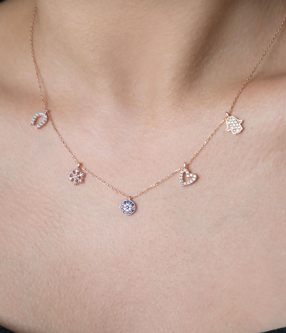 SILVER EVIL EYE GOOD LUCK NECKLACE