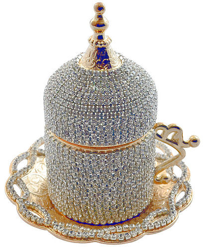 CRYSTAL COATED TURKISH COFFEE CUP FOR ONE