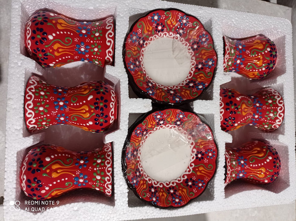 Thumbnail: 10x TURKISH CERAMIC TEA CUP SET
