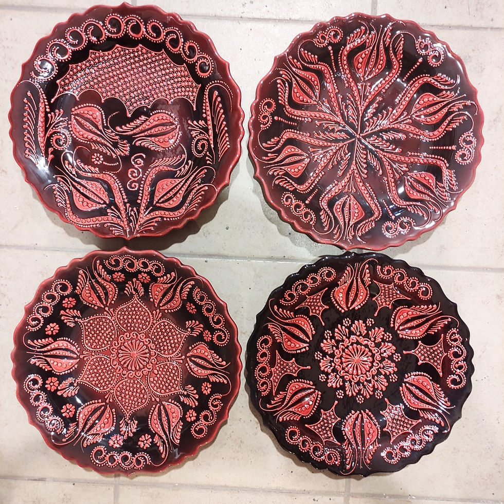 Thumbnail: 20x ASSORTED CERAMIC PLATES, 18 CM (7.08"), FIRUZE STYLE 