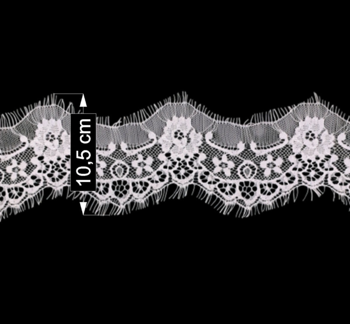 Bico de Renda Chantilly Off-White 10,5cm - 1MT