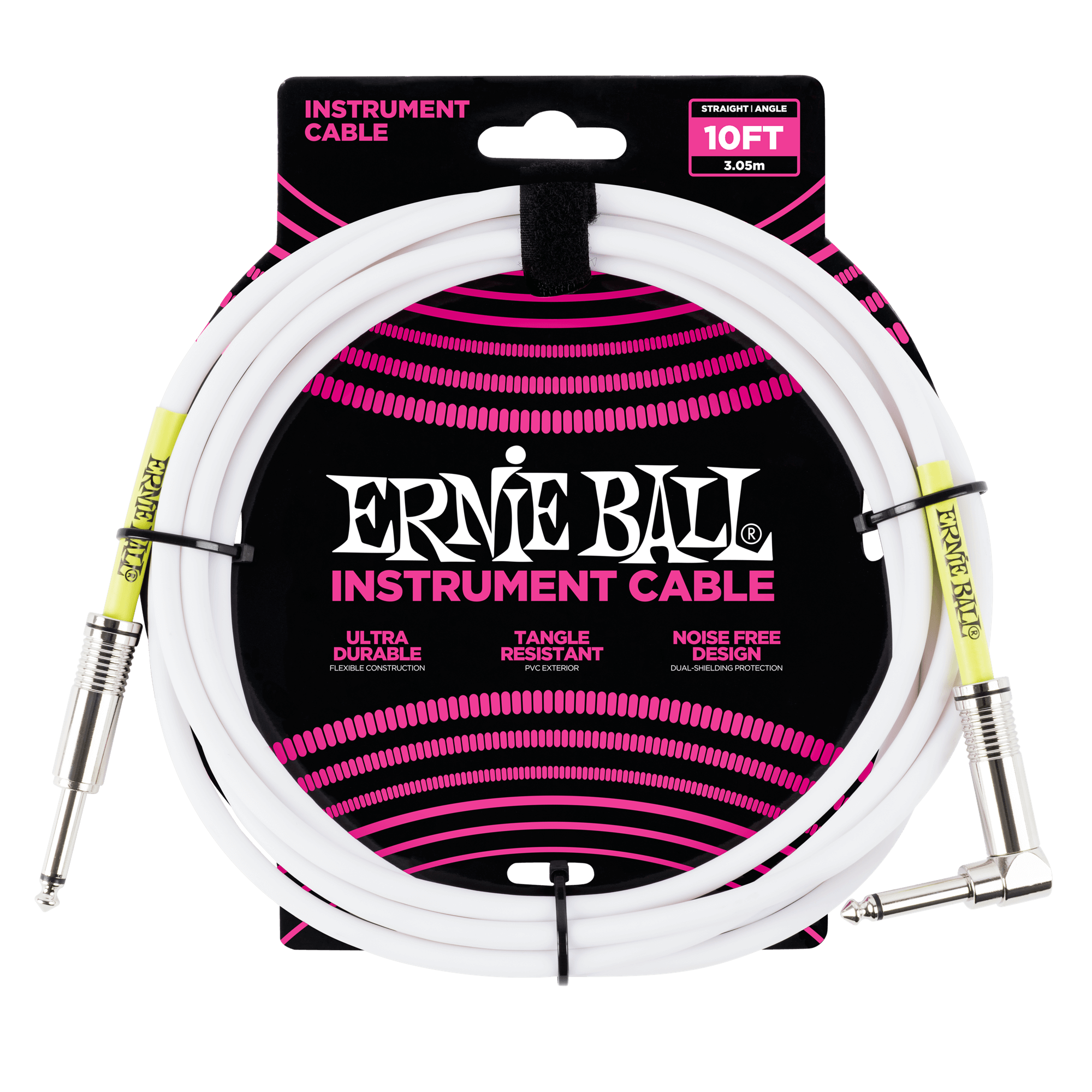 Ernie Ball Classic Instrument Cable (10ft) Straight/Angle