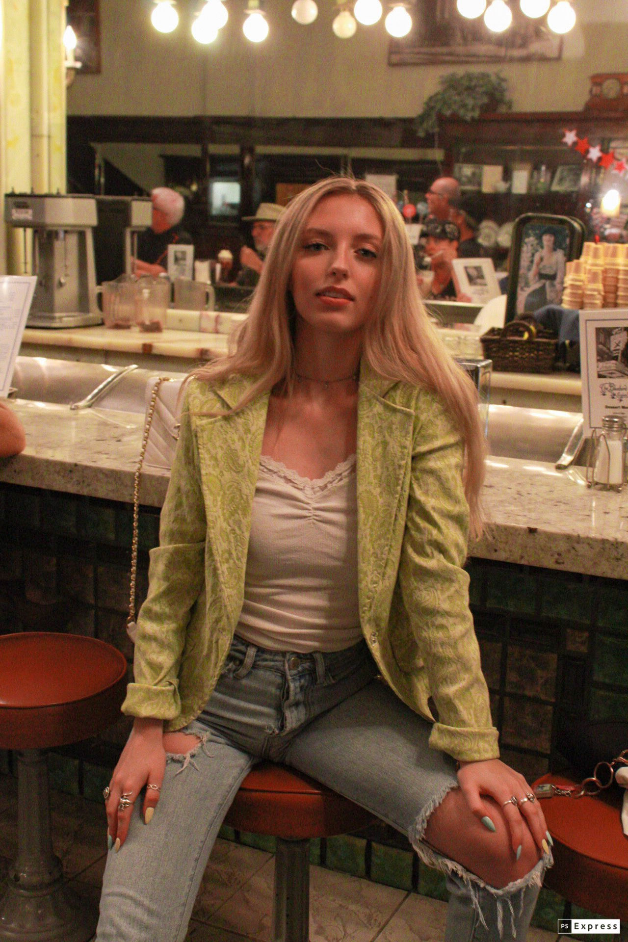 Green Jacquard Blazer