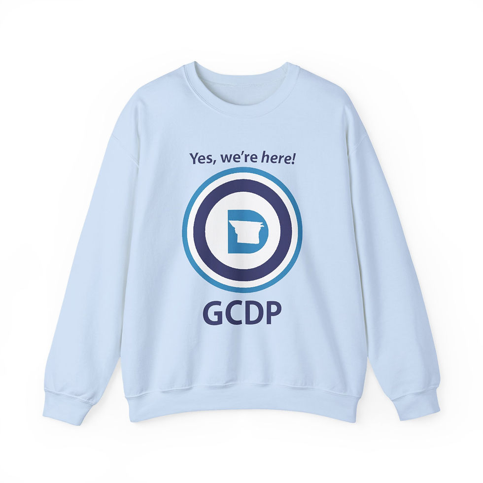 Thumbnail: GCDP Logo Crewneck Sweatshirt — “Yes, we’re here!” Democratic Party Pullover