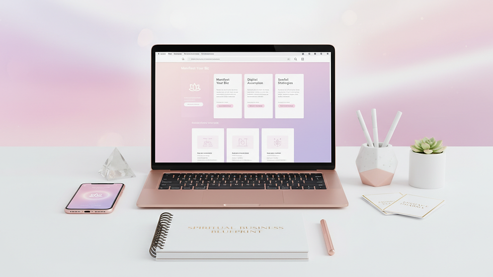 Eye-level view of a laptop displaying an online course dashboard. Cheryl Kerr website builder for Spiritual business owners.
