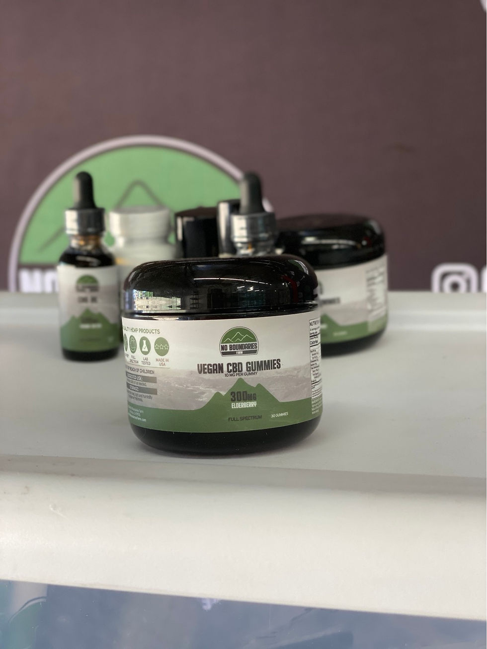 Thumbnail: Vegan Elderberry CBD Gummies placed in front of CBD product lineup