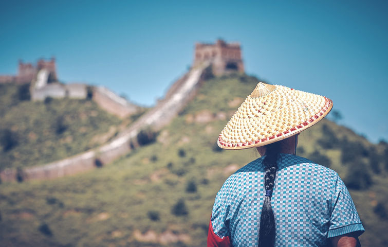 By the Great Wall of China