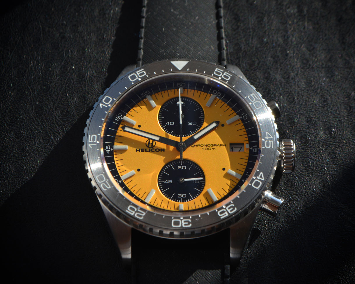 A great looking tool born in the UK – The Helicon Mustard Chronograph
