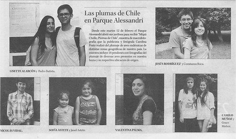 News Paper promotion photography educational Tour  of Plumage of Chile