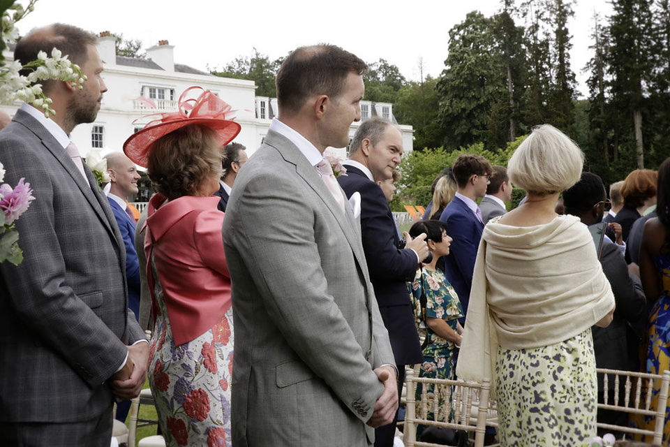coworth park weddin groom awaiting bride