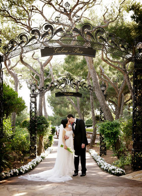 at Grand hotel du cap ferrat wedding couple