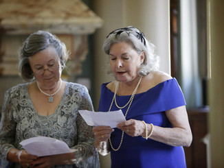 Mothers of the Bride and Groom during Wotton House wedding ceremony