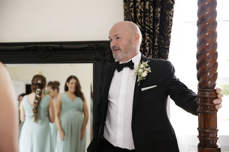 Father of the bride at dress reveal