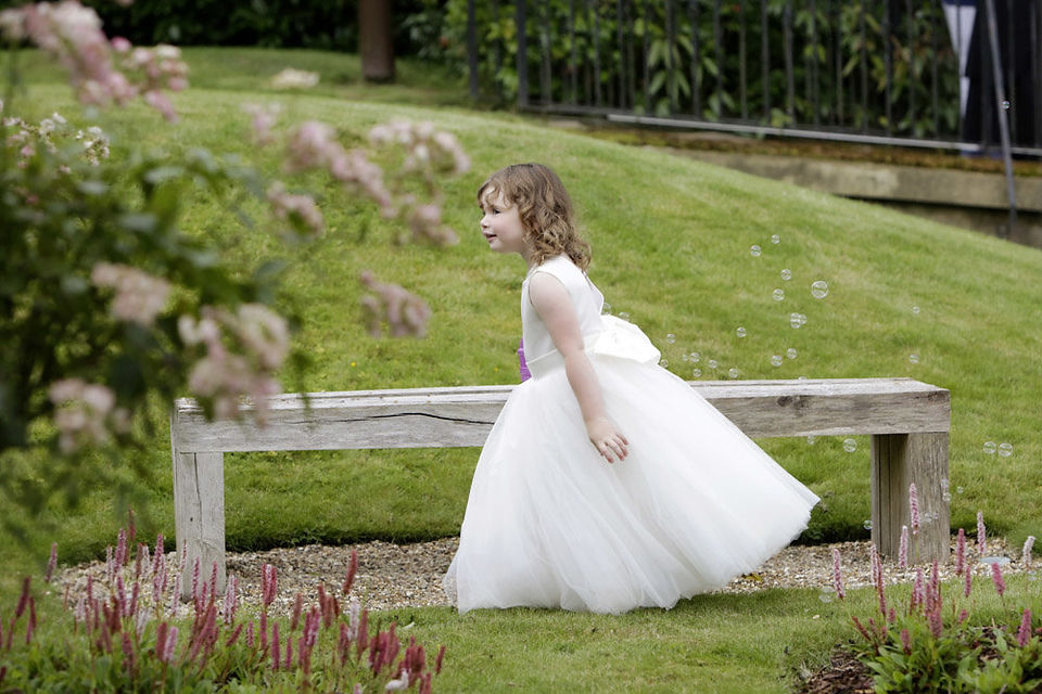 coworth park flower girl and bubbles