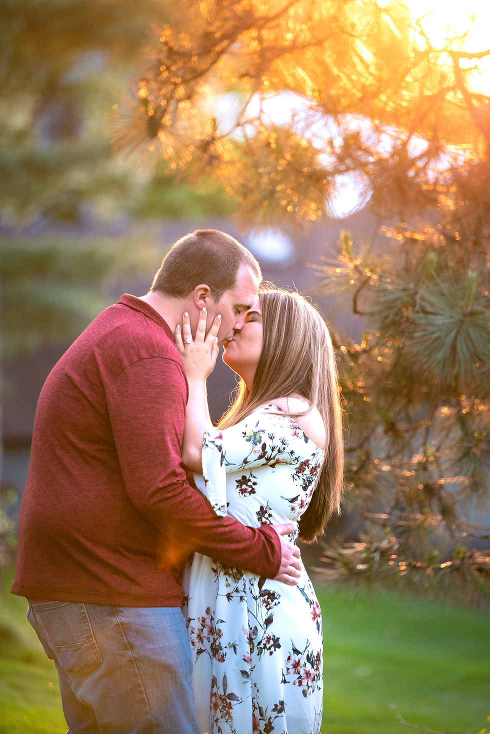 Pittsburgh sunset engagement session
