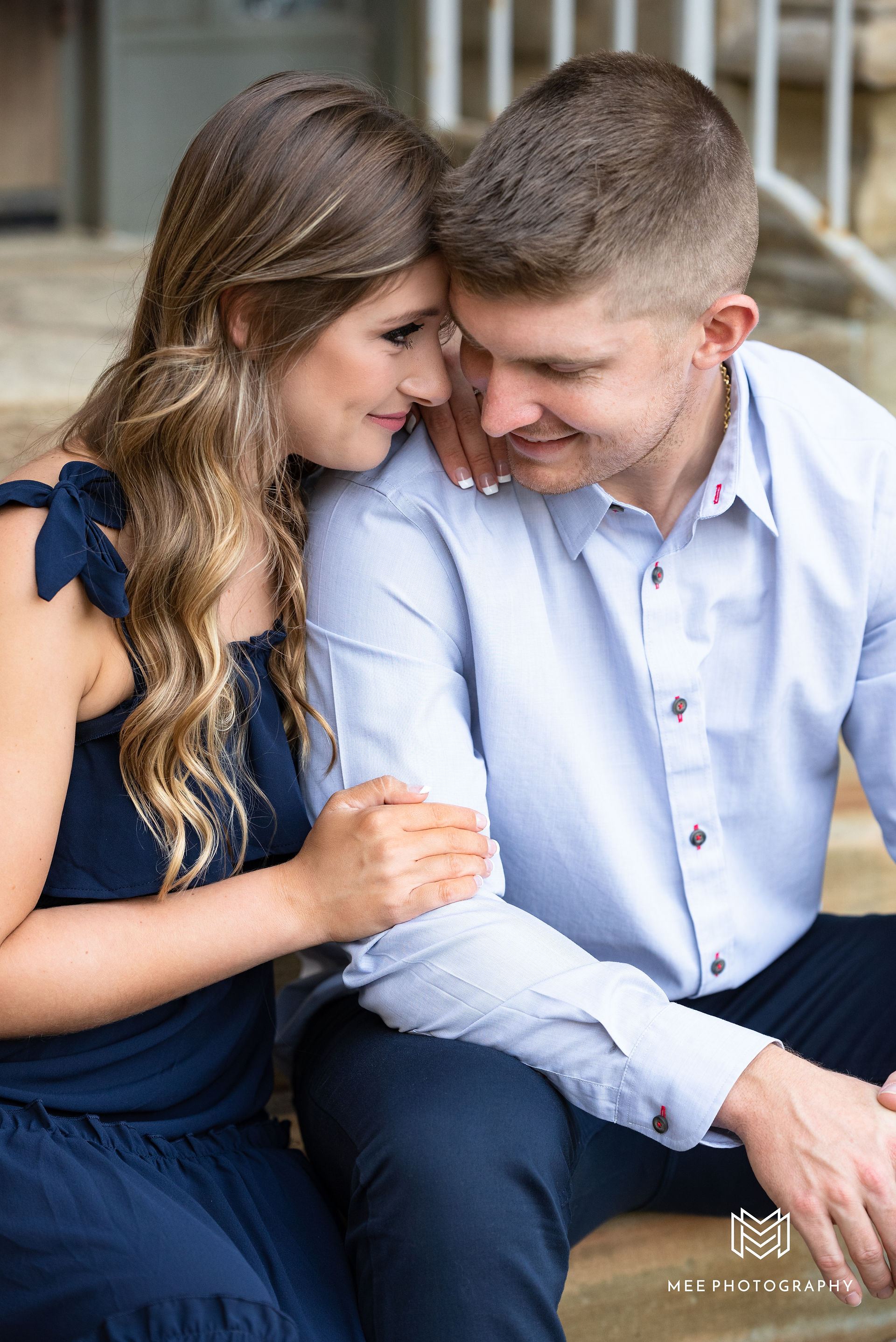 Portrait of a couple in Pittsburgh during their engagement portraits