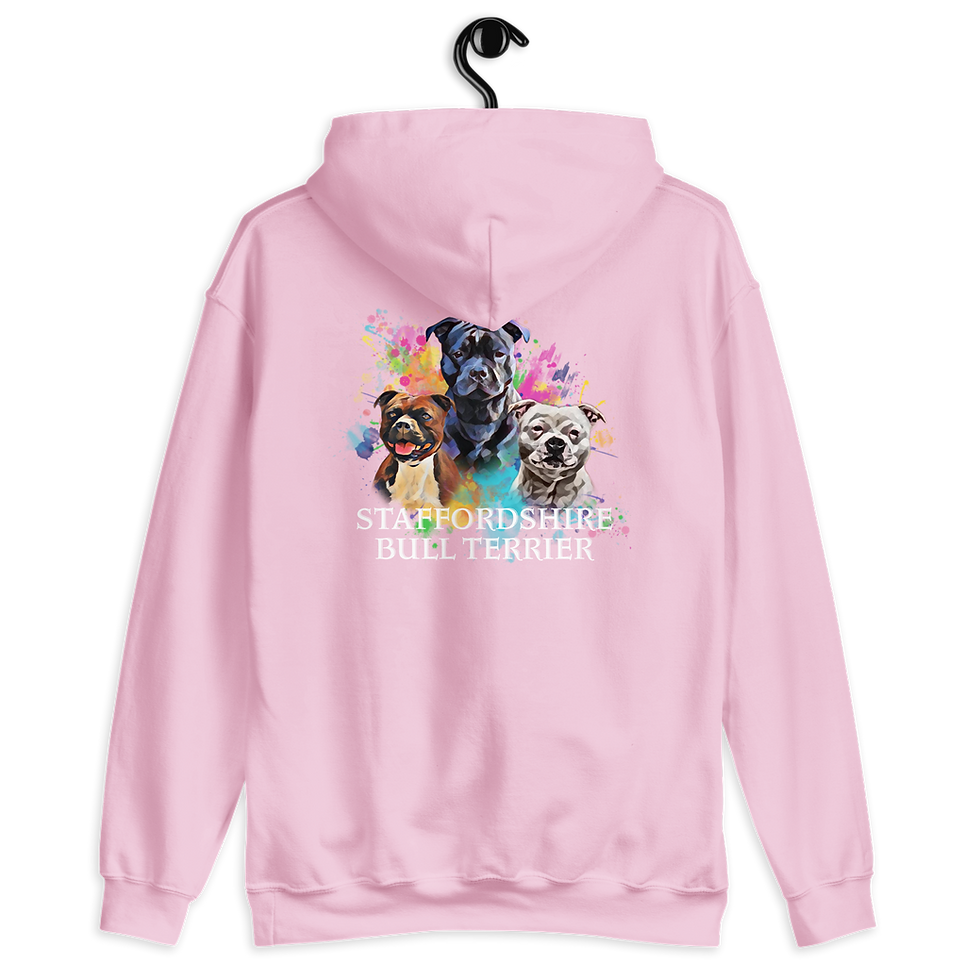 Miniature : Hoodie Unisex Staffordshire Bull Terrier Paint
