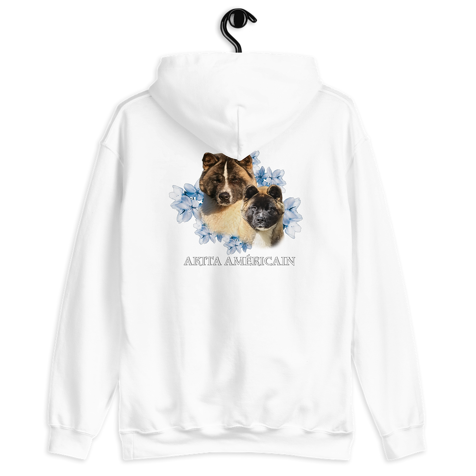 Miniature : Hoodie Unisex Akita Américain Flower