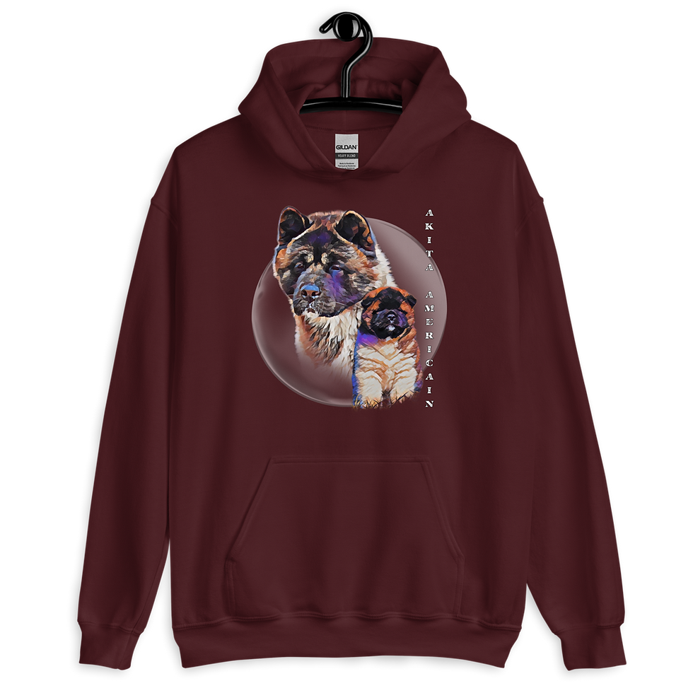 Miniature : Hoodie Unisex Breed Design Akita Américain
