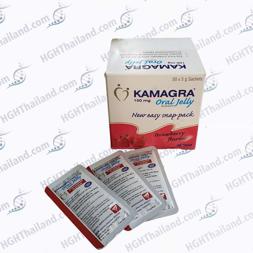 Sachet pack of Kamagra Oral Jelly 100mg sildenafil by Ajanta Pharma