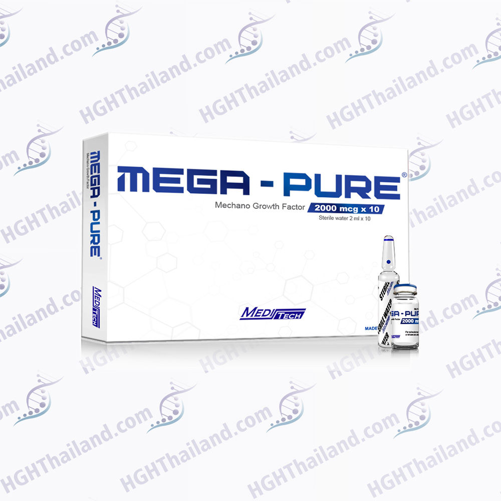 Meditech MEGA-PURE Mechano Growth Factor MGF 2000mcg lyophilized peptide vial for localized muscle growth and recovery