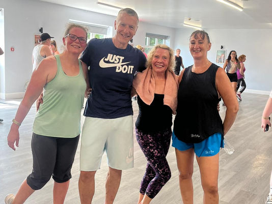 Group of people after exercise