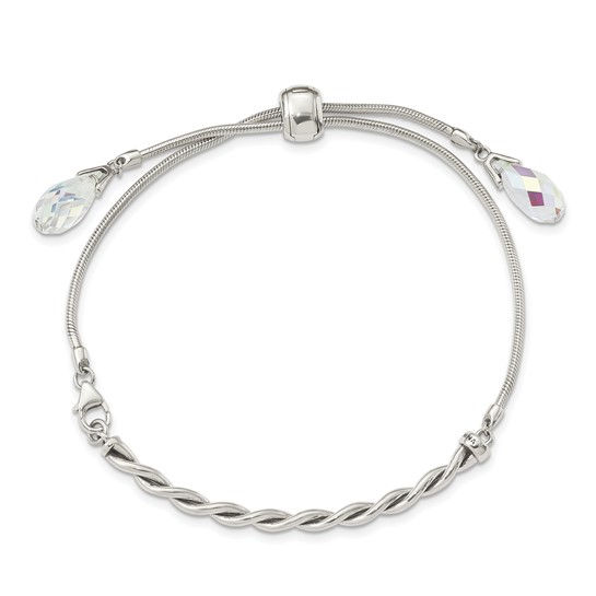 Sterling Silver Antiquated Swarovski Crystal Tassel Bracelet