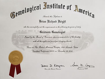 Brian's GIA diploma diamond grading appraising