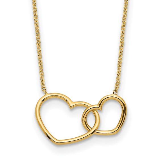 Gold Interlocked Hearts Necklace